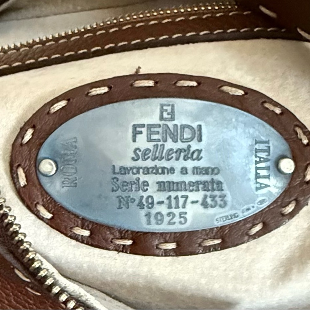 FENDI Selleria Grain Leather Hobo Bag with Contrast Stitching! COA Included! - Picture 13 of 16